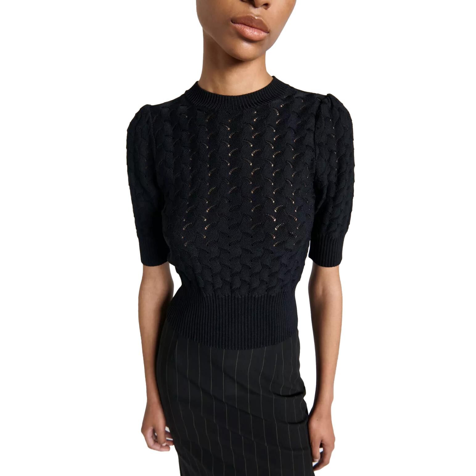 Cue Pointelle Elbow Sleeve Knit Ballantynes Department Store